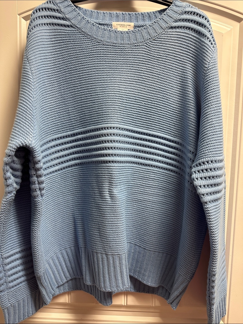 Chic Soul Sky Blue Knit Sweater 1x